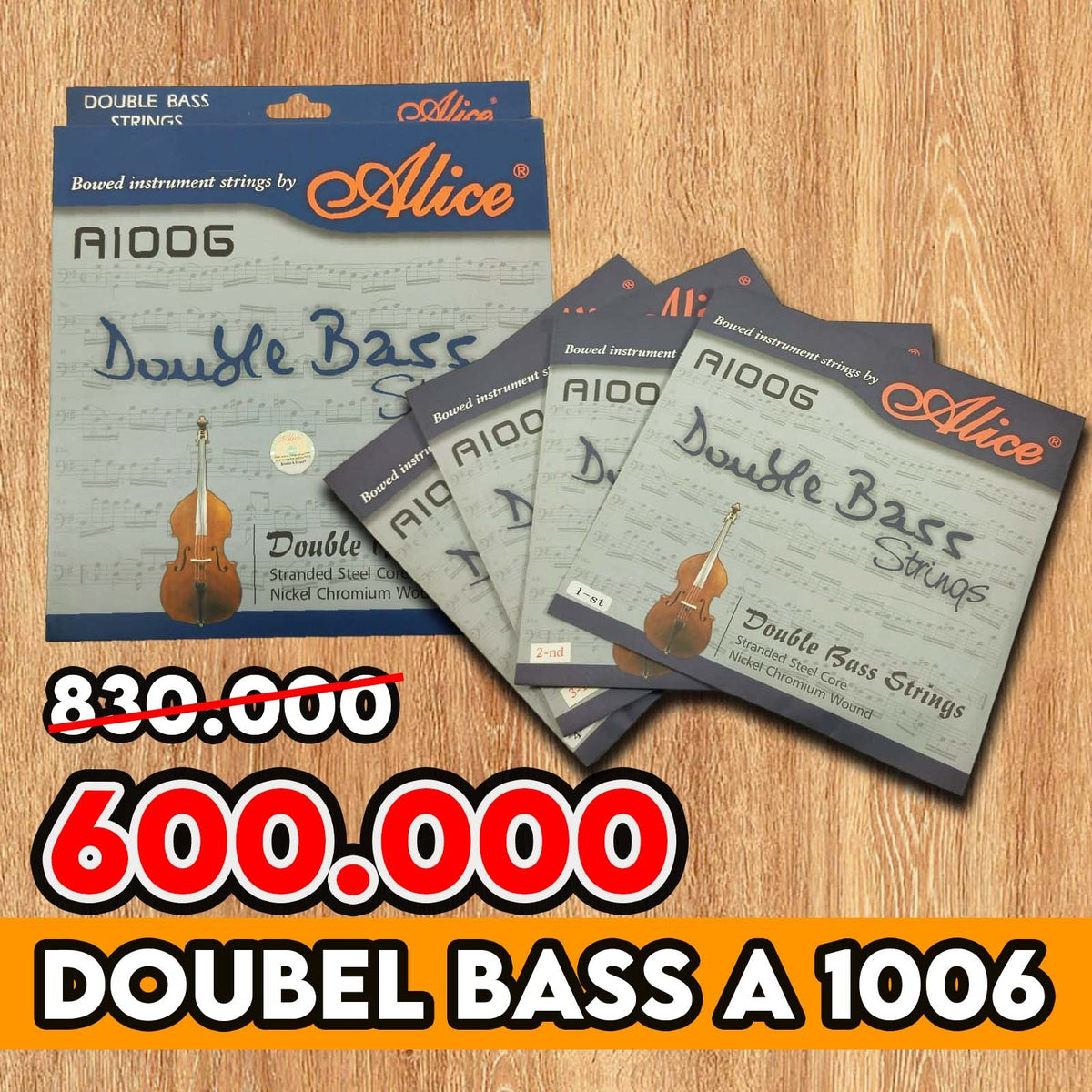 SENAR GITAR DOUBLE BASS ALICE A-100G ORIGINAL